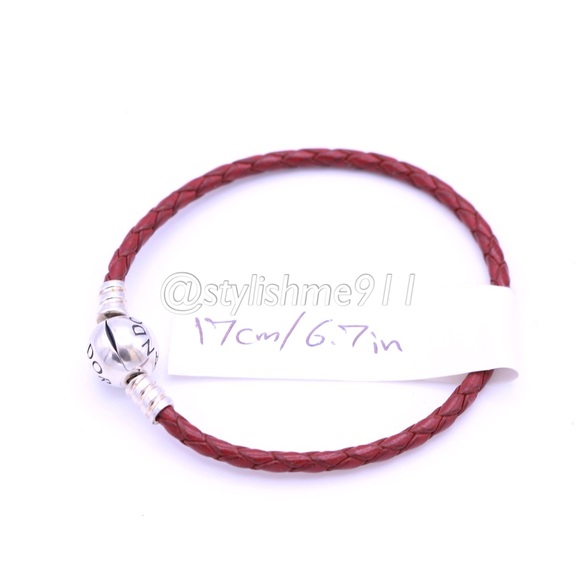 Authentic PANDORA Red Leather Bracelet with Pandora Clasp - 590745CRD-S - Picture 9 of 10